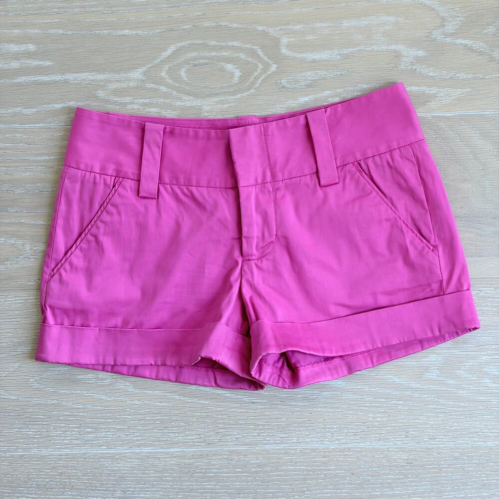 Alice + Olivia Cady Hot Pink Cuff Shorts sz 2